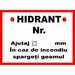 Placuta pentru hidrant nr in caz de incendiu spargeti geamul